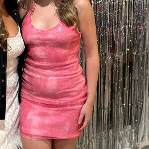 Pink sparkle superdown dress